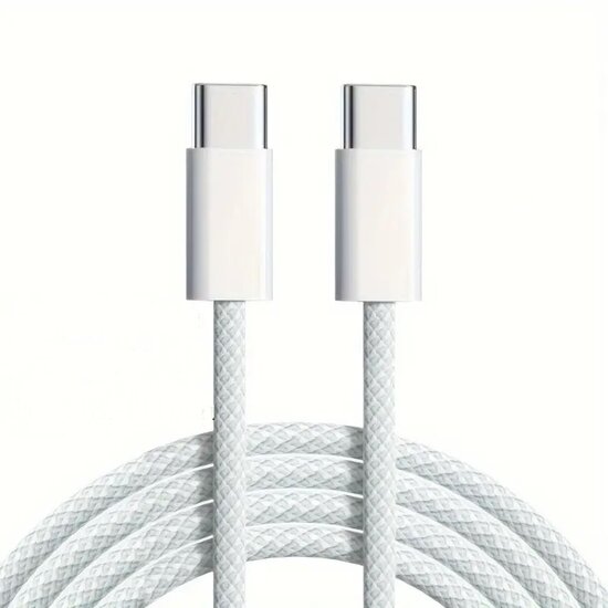 USB C to USB C Cable  White 1m round
