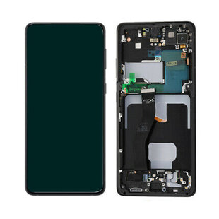 LCD Oled For Galaxy S21 Ultra With Frame MT Tech / White Box Not Original Black