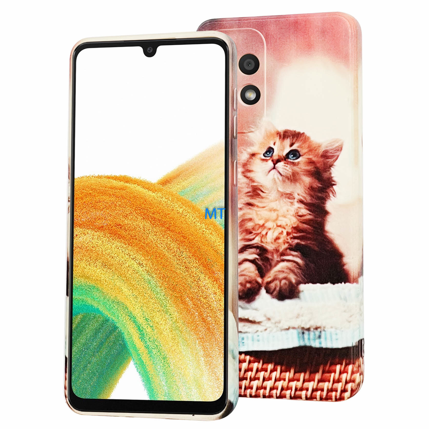GREEN ON TPU Print Basket Cat Galaxy A55, foto 2 van 3