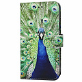 GREEN ON 3D Print Wallet Bookcase Peacock Galaxy A15