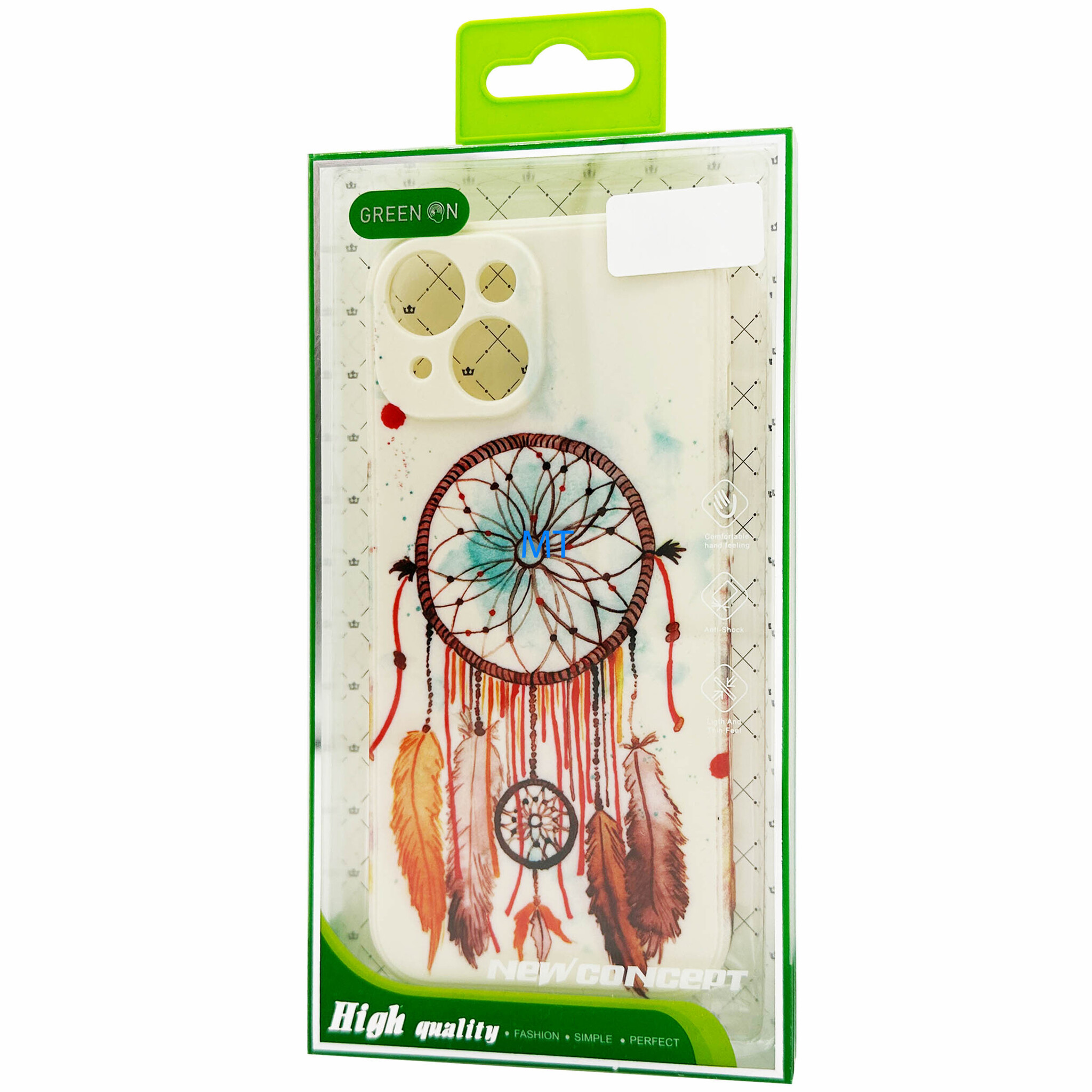 GREEN ON TPU Print Brown Feather Galaxy A25, foto 2 van 3