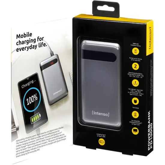 POWERBANK   Intenso PD10000 100000mAh USB A + C Quick Charge POWERBANK