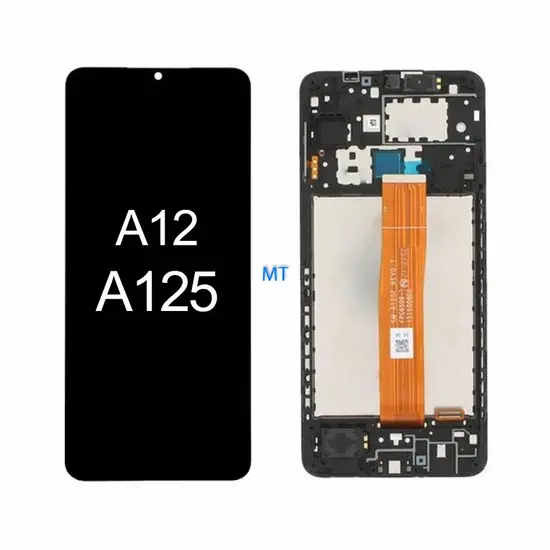 LCD Incell For Galaxy A12 A125 Black With Frame Not Original White Box