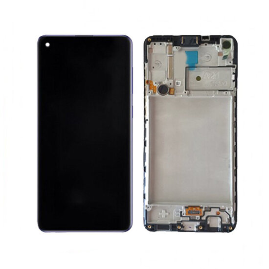 LCD Incell For Galaxy A22 5G Black With Frame Not Original White Box
