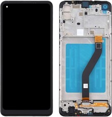 LCD Incell For Galaxy A21 Black With Frame Not Original White Box