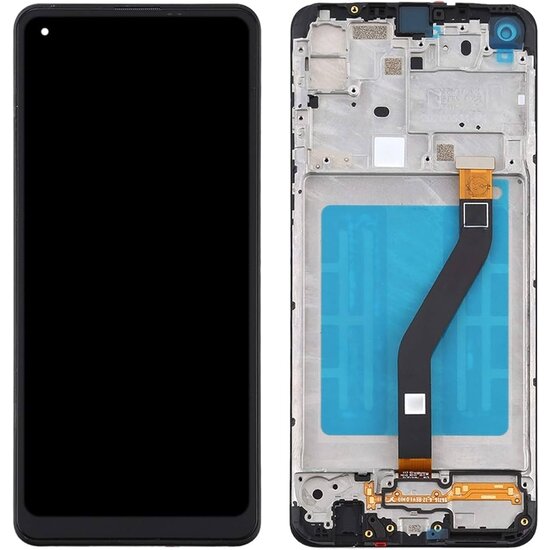 LCD Incell For Galaxy A21 Black With Frame Not Original White Box