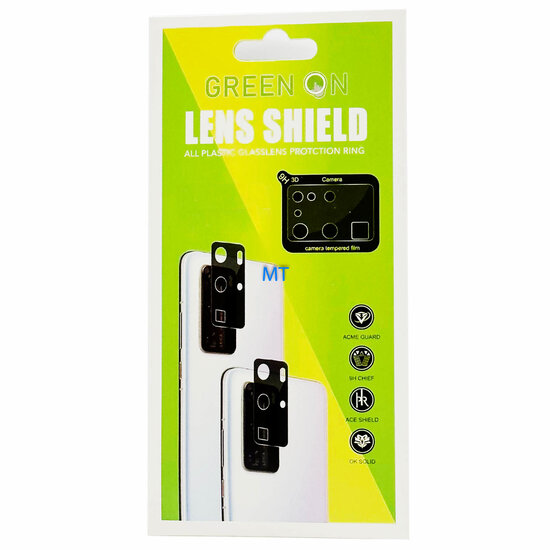 GREEN ON Camera Lens Shield 9H Protection For IPhone 15 Pro / 15 Pro Max Black