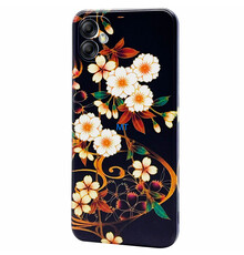 GREEN ON TPU Print White Flower For Galaxy A16