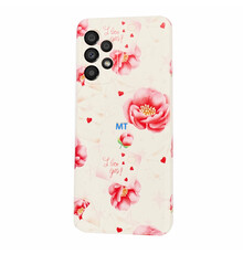 GREEN ON TPU Print Pink Flower Galaxy A16