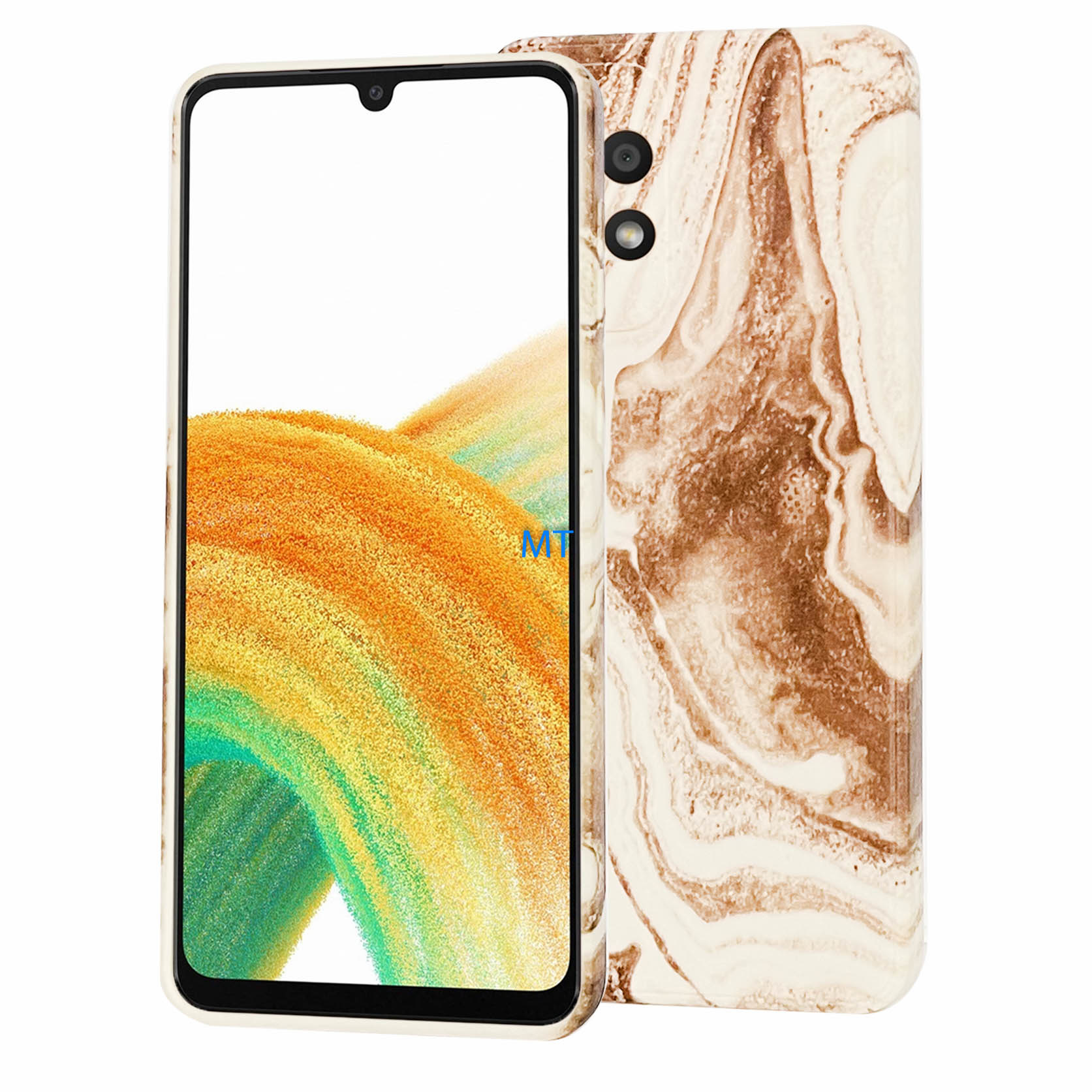 GREEN ON TPU Print Brown Marble Galaxy A16, foto 3 van 4