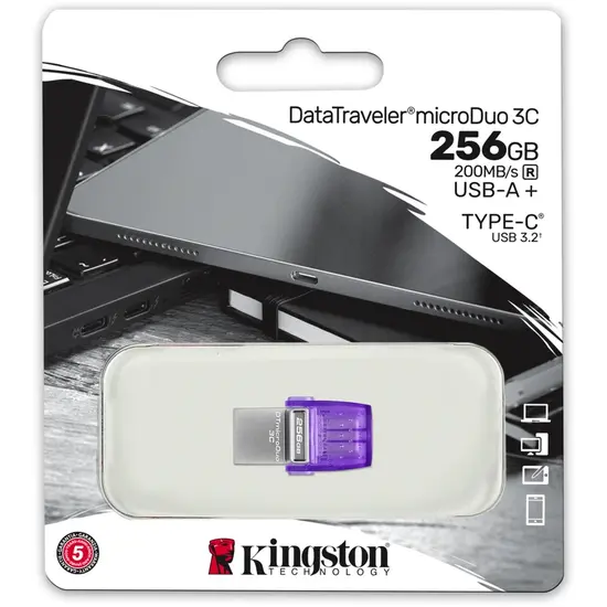 DataTraveler microDuo 3C 256GB USB3.2 200MB/s USB-A Type-C  Kingston