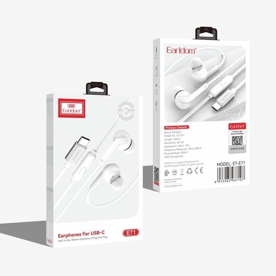 Earldom Earphones for USB-C E71