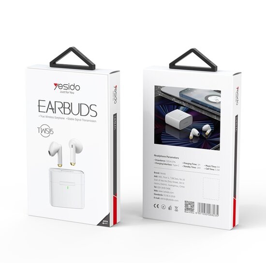 Yesido True Wireless Earphone TWS15 White