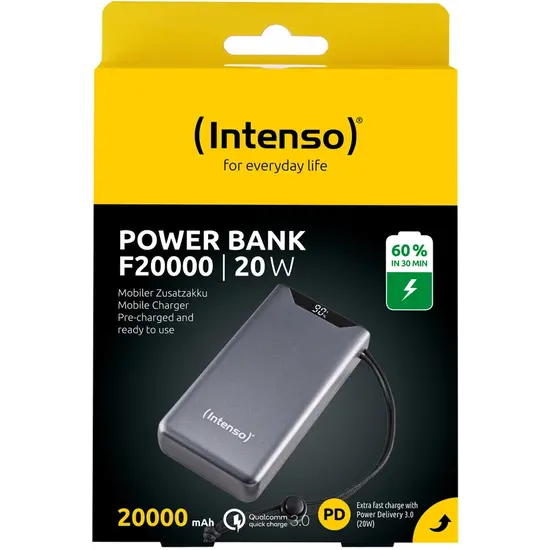 POWERBANK   Intenso F20000 20000mAh 3.0 PD Quick Charge Grey