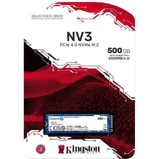 Kingston Solid State Drive SSD NV3 500GB
