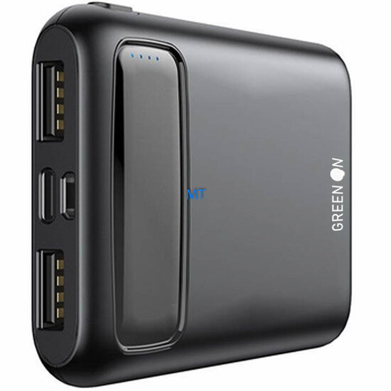POWERBANK    GREEN ON 5000mAh GR66  Type C  / Dual USB Output LED Light  POWERBANK