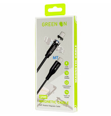 GREEN ON Rotation Magnetic Cable USB C  to C  2,4A 1M GR48