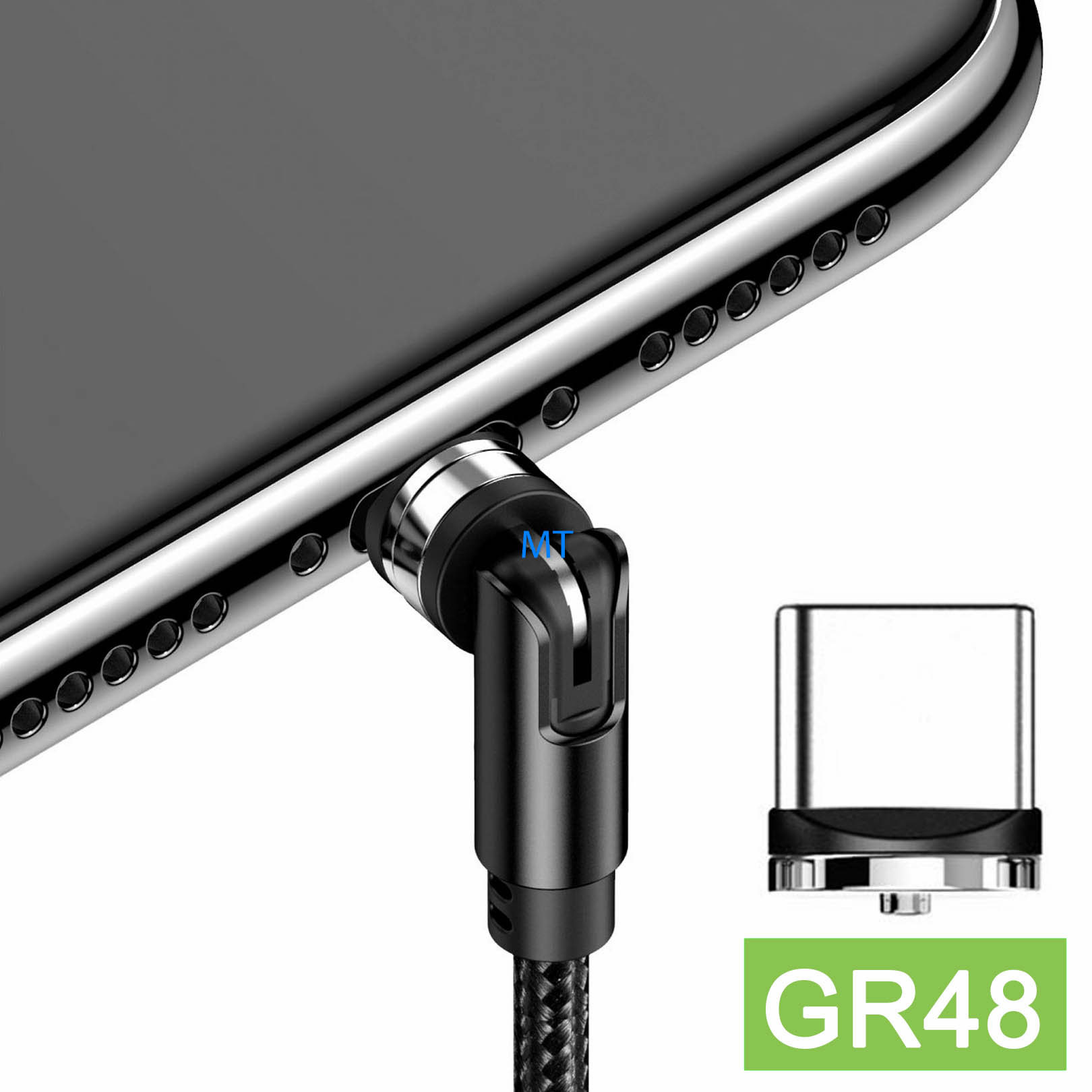 GREEN ON Rotation Magnetic Cable USB C to C 2,4A 1M GR48, foto 2 van 6