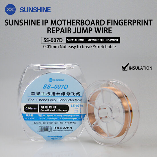 SUNSHINE SS-007D for IPhone PCB Fingerprint Repair Jump Wire 150M/0.01MM