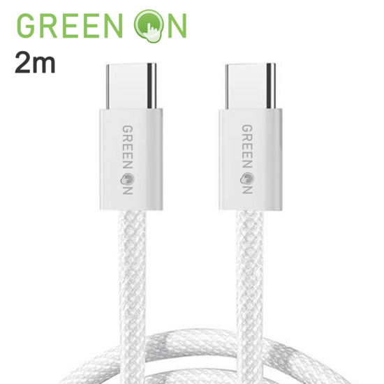 GREEN ON Braided Wire USB-C to USB-C Cable 60W 2M GR71