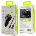GREEN ON Super Fast Car Charger 60W + USB-C to USB-C 1M Cable GR68