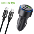GREEN ON Super Fast Car Charger 60W + USB-C to USB-C 1M Cable GR68