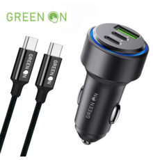 GREEN ON Super Fast Car Charger 60W + USB-C to USB-C 1M Cable GR68