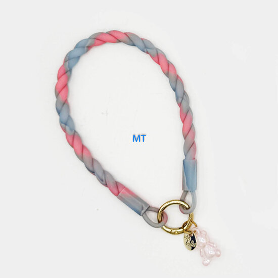 Waved silicone hanging ring with pendant