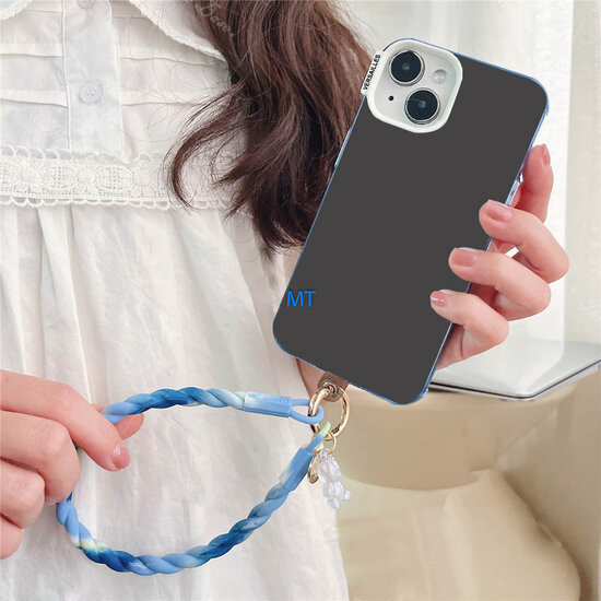 Waved silicone hanging ring with pendant