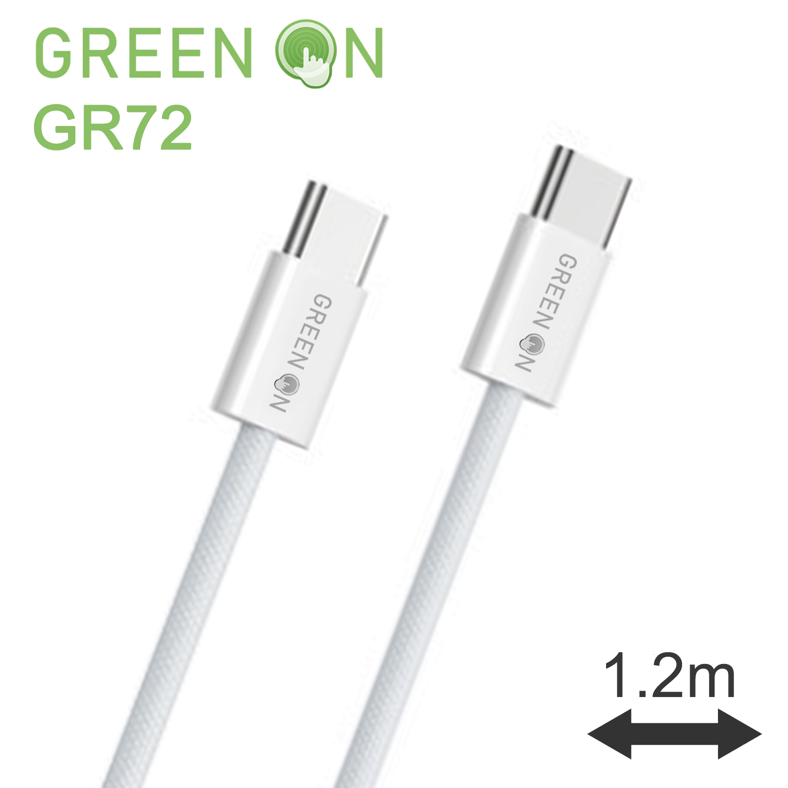 GREEN ON Braided Wire USB-C to USB-C Cable 60W 1.2M GR72, foto 6 van 6