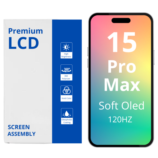 LCD For IPhone 15 Pro Max Soft Oled  120HZ White Box