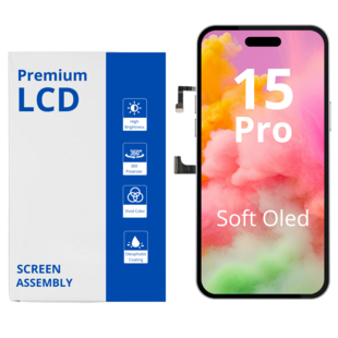 LCD For IPhone 15 Pro Soft Oled White Box