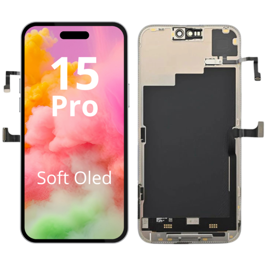 LCD For IPhone 15 Pro Soft Oled 120 HZ White Box (Replaceable IC)