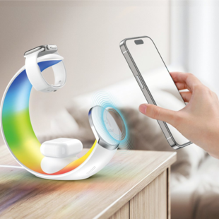 Earldom 4 in 1 RGB Wireless Charging Stand For Watch / Phone / Headset  WC55