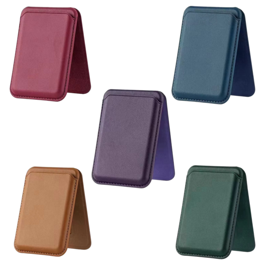 Magnetic Leather Wallet Stand