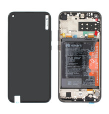 LCD With Frame Huawei incl Battery P40 Lite E 02353FMW Black Service Pack