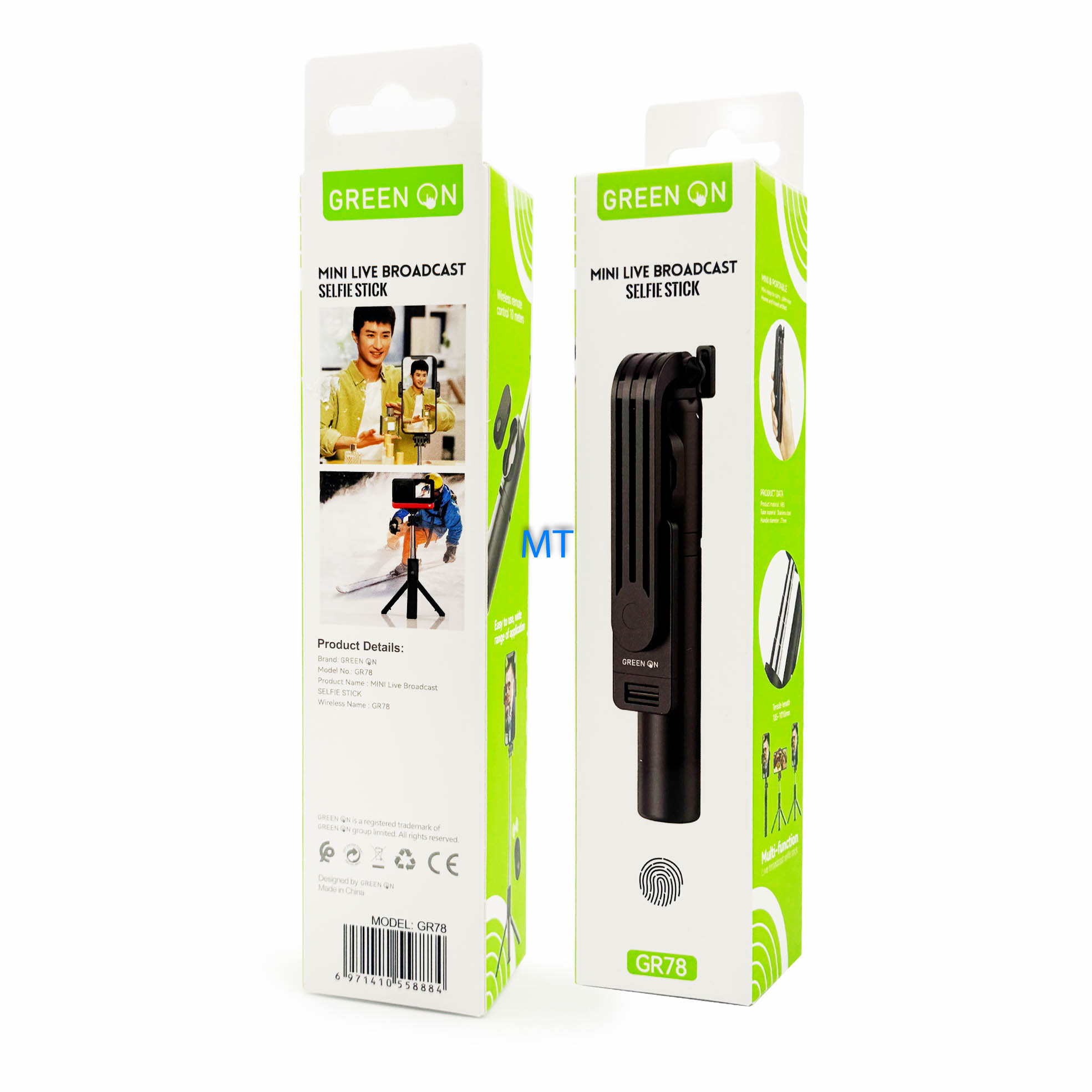 GREEN ON Mini Live Broadcast Selfie stick GR78, foto 3 van 4