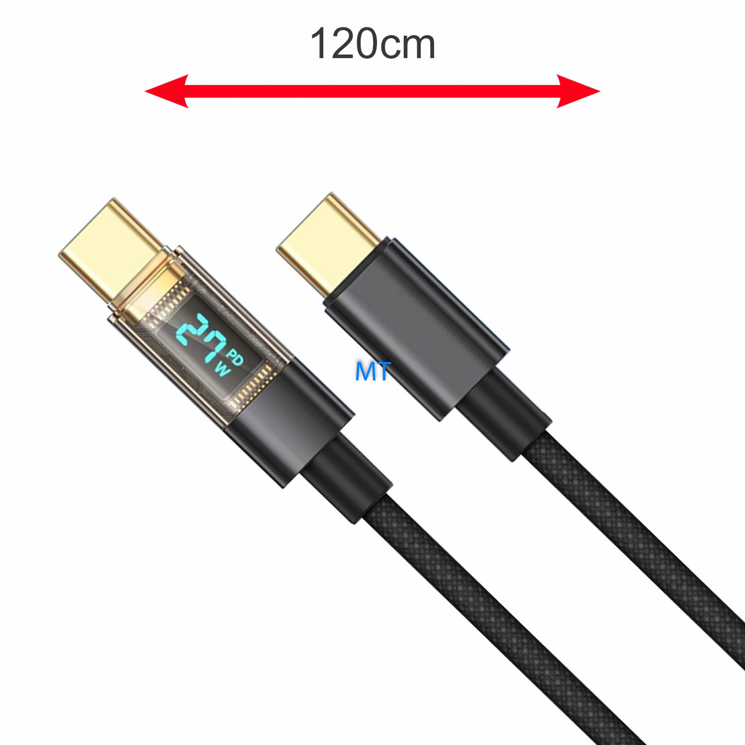 Braided Digital Voltage Cable USB-C To USB-C 1M, foto 2 van 3