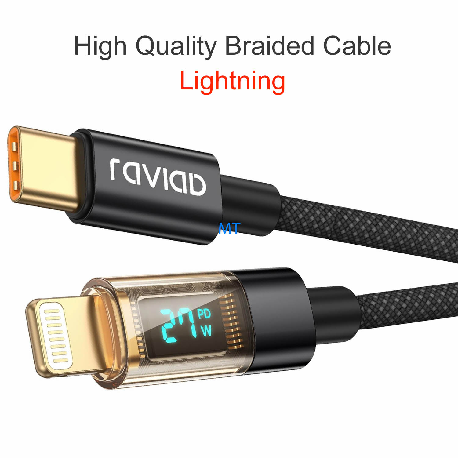 Braided Digital Voltage Cable USB-C To Lightning 1M, foto 2 van 3