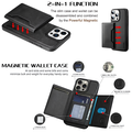 Lavann Magnetic Leather Wallet Back case 2 in 1 For IPhone 15 Pro Max