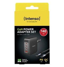 GaN Power Adapter Set 140 Watt PD 3.1 / QC 4.0 with USB C / USB C Cable