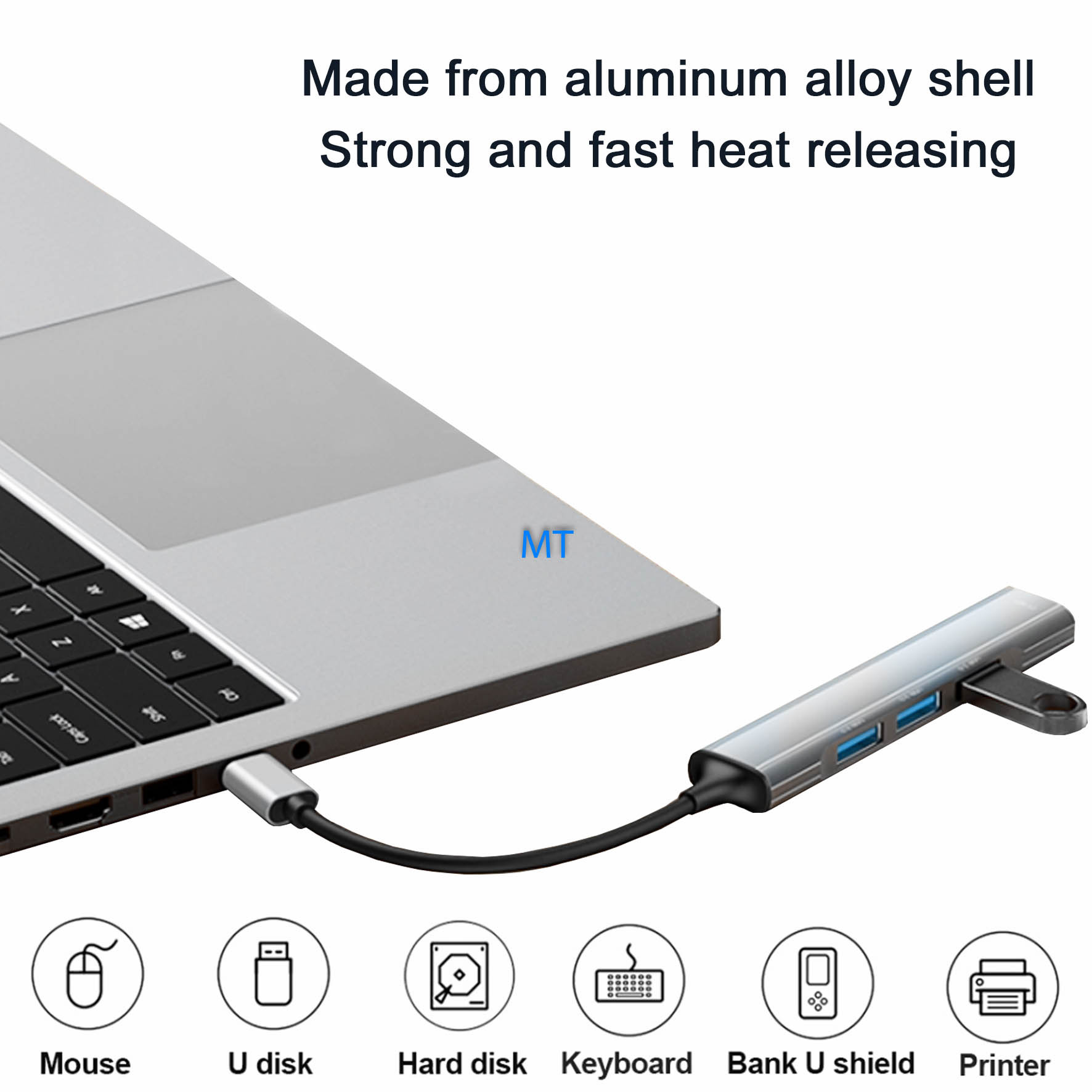 GREEN ON USB-C To USB Hub Adapter 4 in 1 GR45, foto 2 van 6