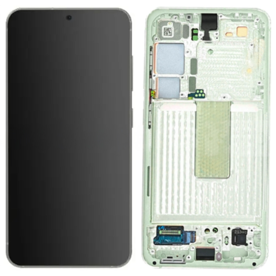 LCD Samsung Galaxy S23 S911B GH82-30480F With Frame Lime  / SILVER Service Pack
