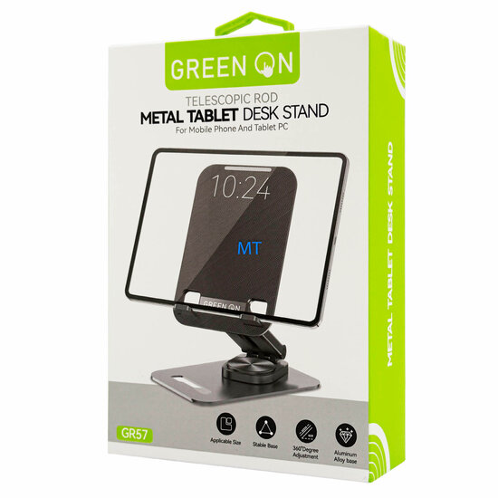 GREEN ON Folding Rotatable Metal Tablet Desk Stand GR57