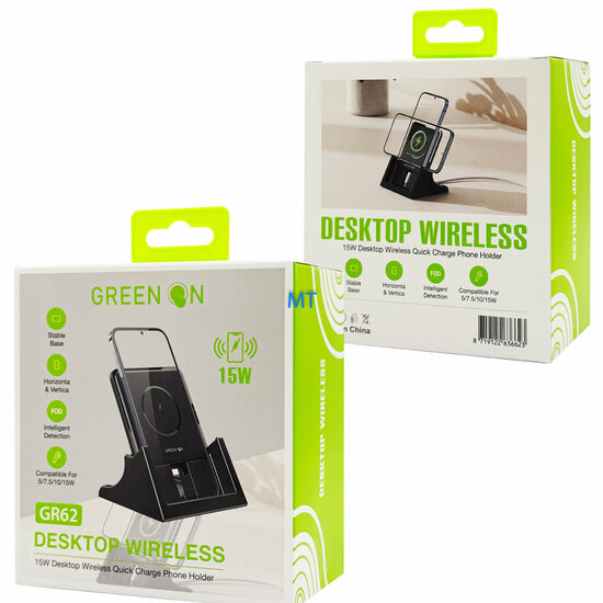 GREEN ON Desktop Wireless Charge / Phone holder 15W GR62