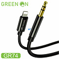 GREEN ON USB Lightning To 3.5mm Aux Cable GR74 1M