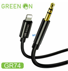 GREEN ON USB Lightning To 3.5mm Aux Cable GR74 1M