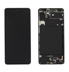 LCD Incell For Galaxy A71 Black With Frame Not Original White Box