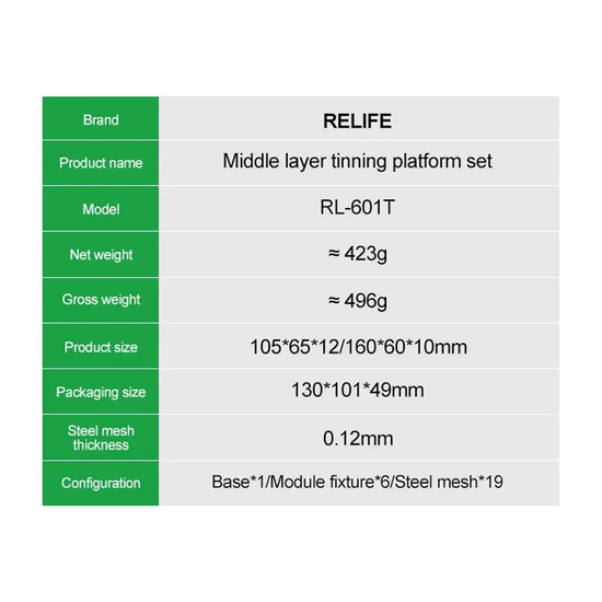 RELIFE IPX - IP 16 25-in-1 RL-601T  Mid-Tier Motherboard Repair Fixture Set