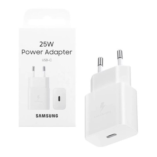 USB-C Samsung Galaxy 25W Power Adapter, Wit, EP-T2510NWEGWW Service Pack